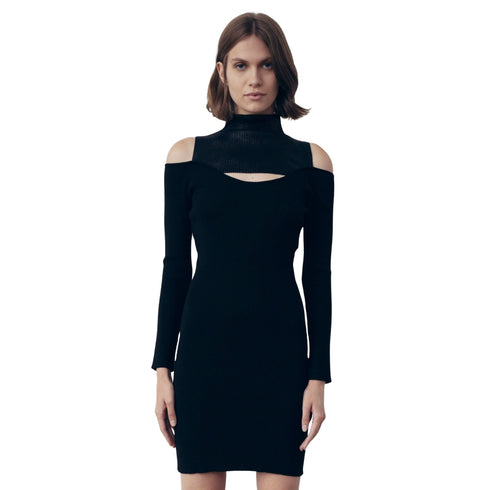 Gaelle Abito corto Abito Donna in maglia con strass Nero - Francavilla Moda